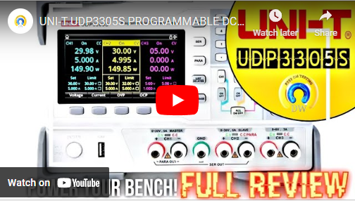 UNI-T UDP3305S Programmable DC Power Supply review by Darren Walker