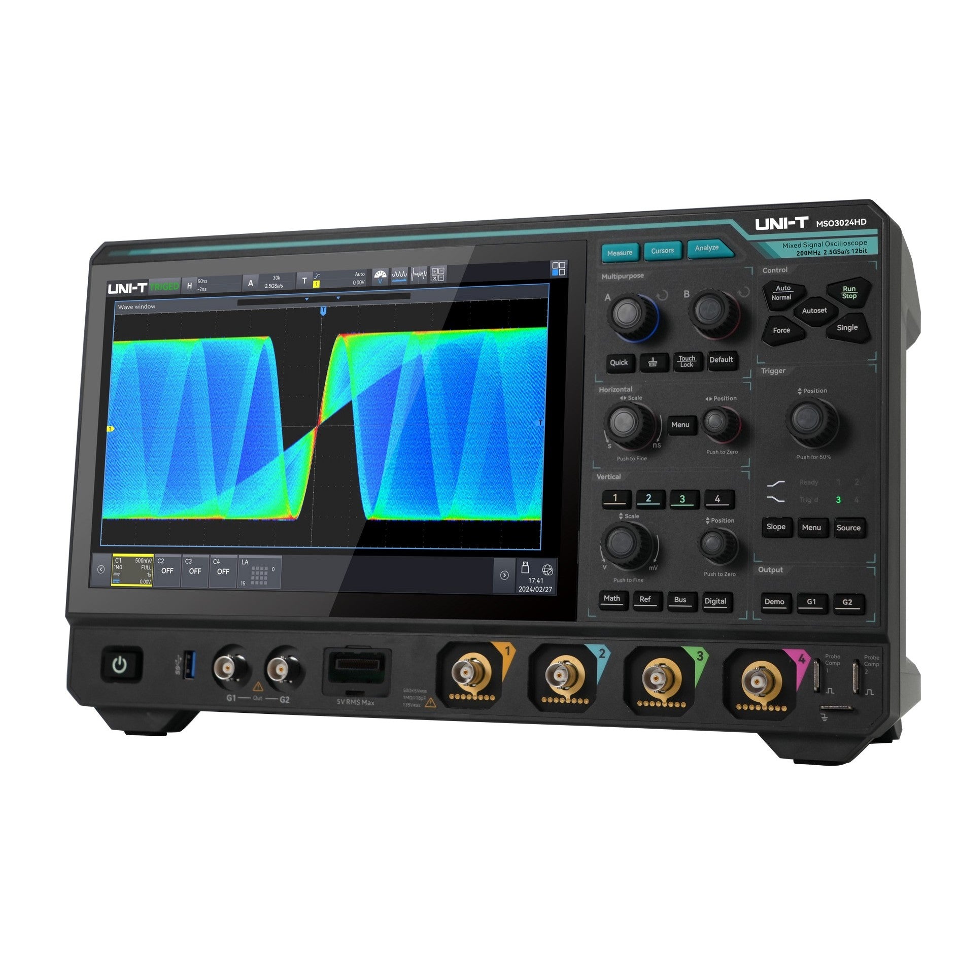MSO3024HD 12-Bit 200MHz 4Ch Mixed Signal Oscilloscope