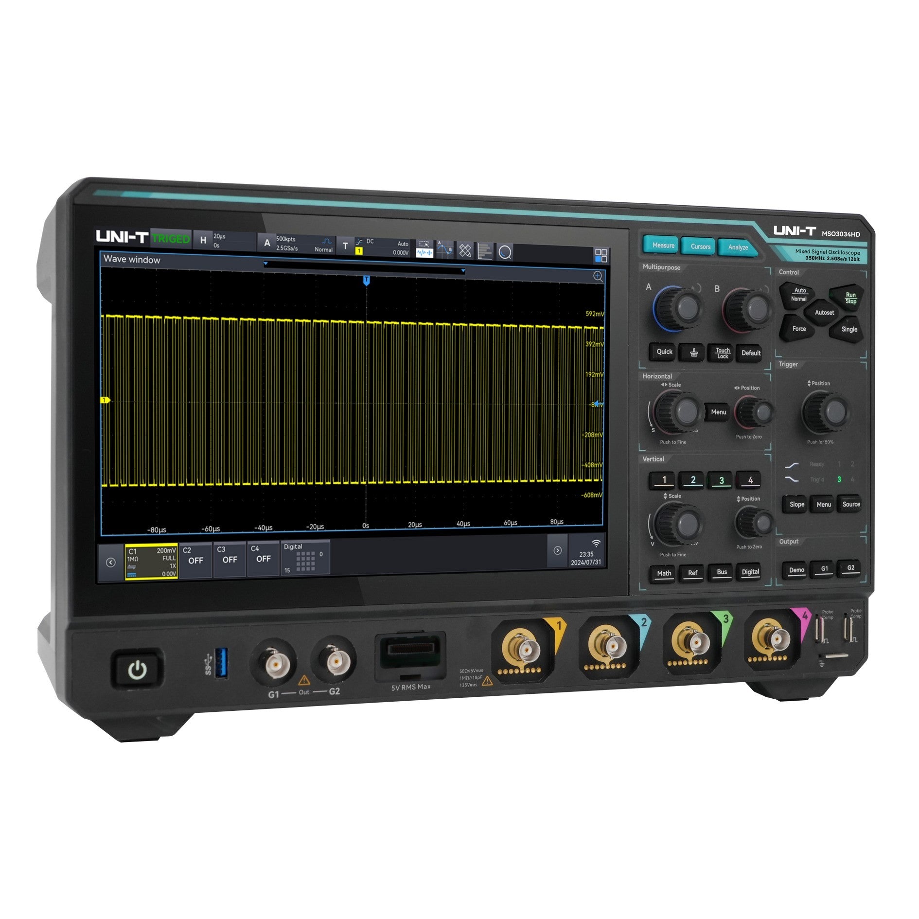 MSO3034HD 12-Bit 350MHz 4Ch Mixed Signal Oscilloscope