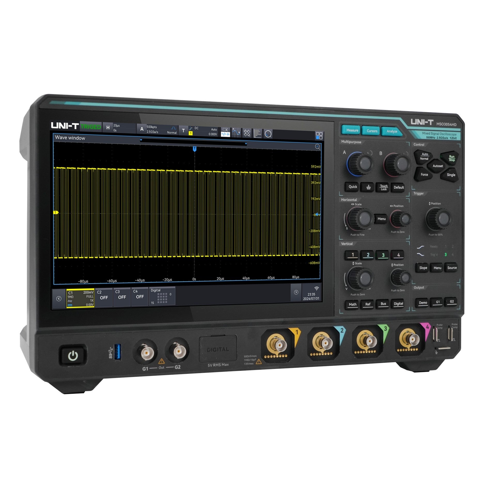 MSO3054HD 12-Bit 500MHz 4Ch Mixed Signal Oscilloscope