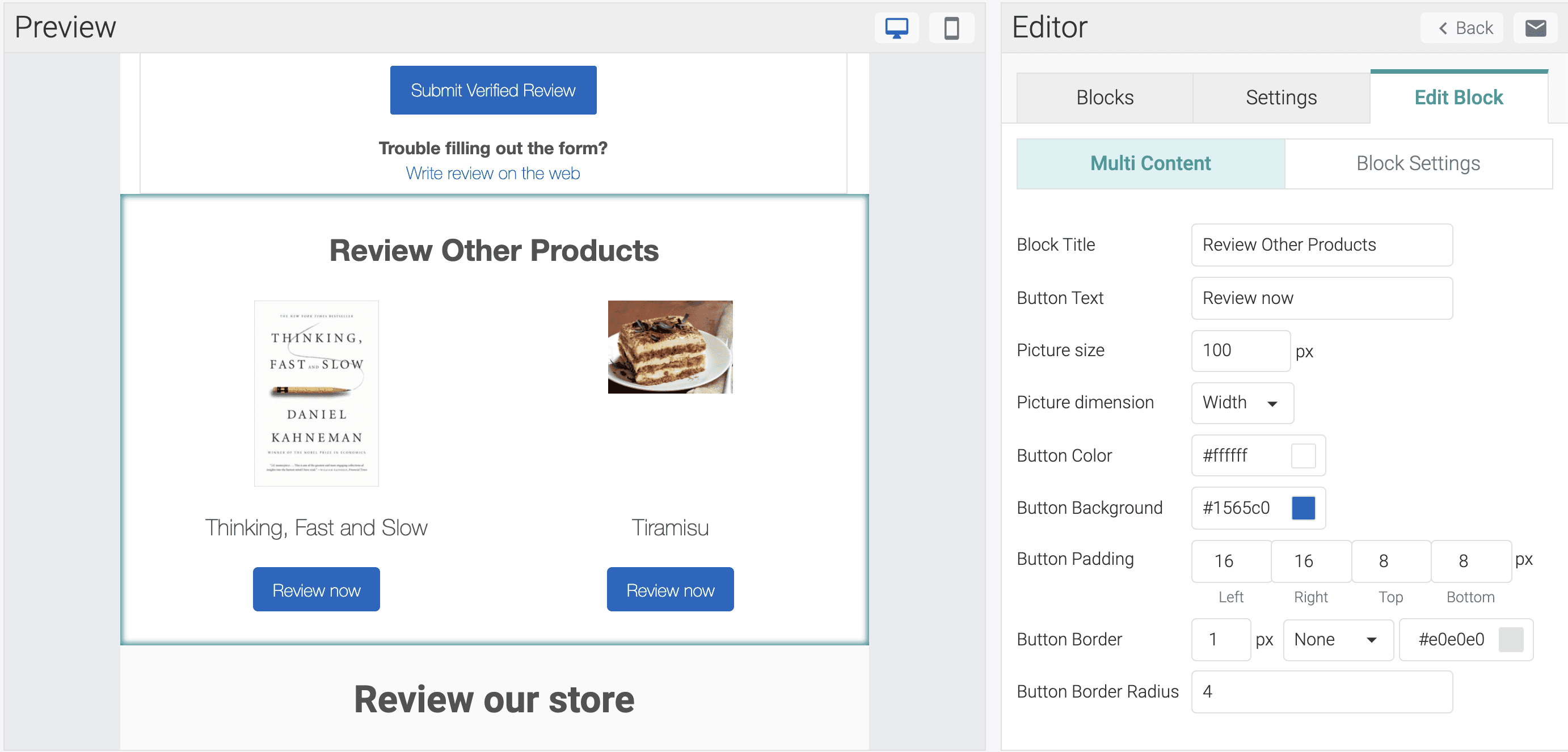 judgeme email templates multi product