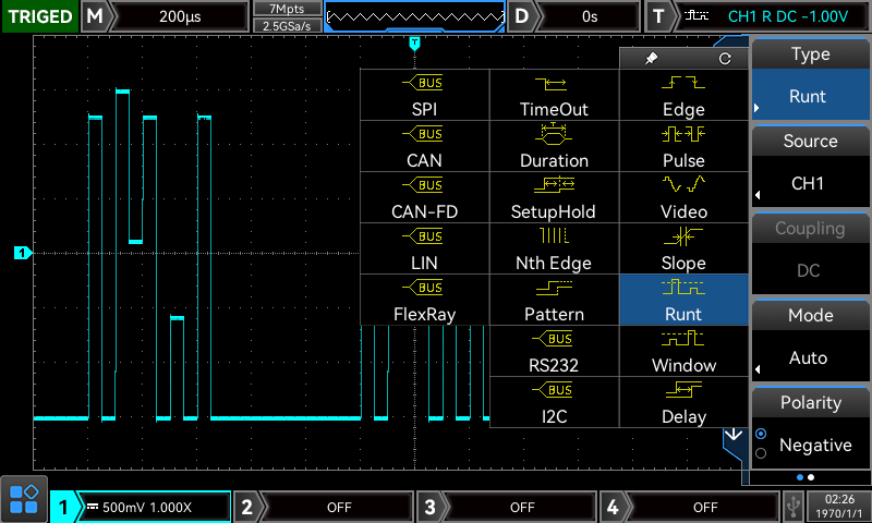 UNI-T MSO2202 Oscilloscope Rich trigger function
