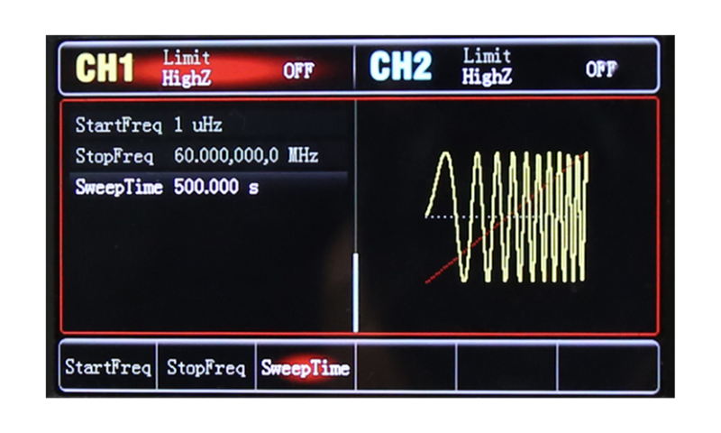 UNI-T UTG900E Frequency Sweep Functions