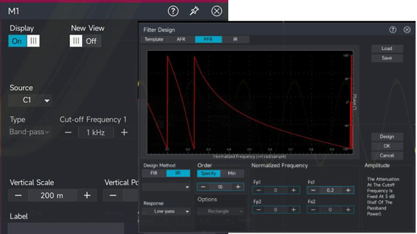 MSO7000X Fliter feature screen shot