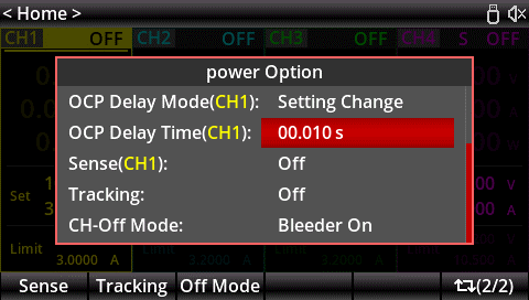 UDP4303S OCP Settings
